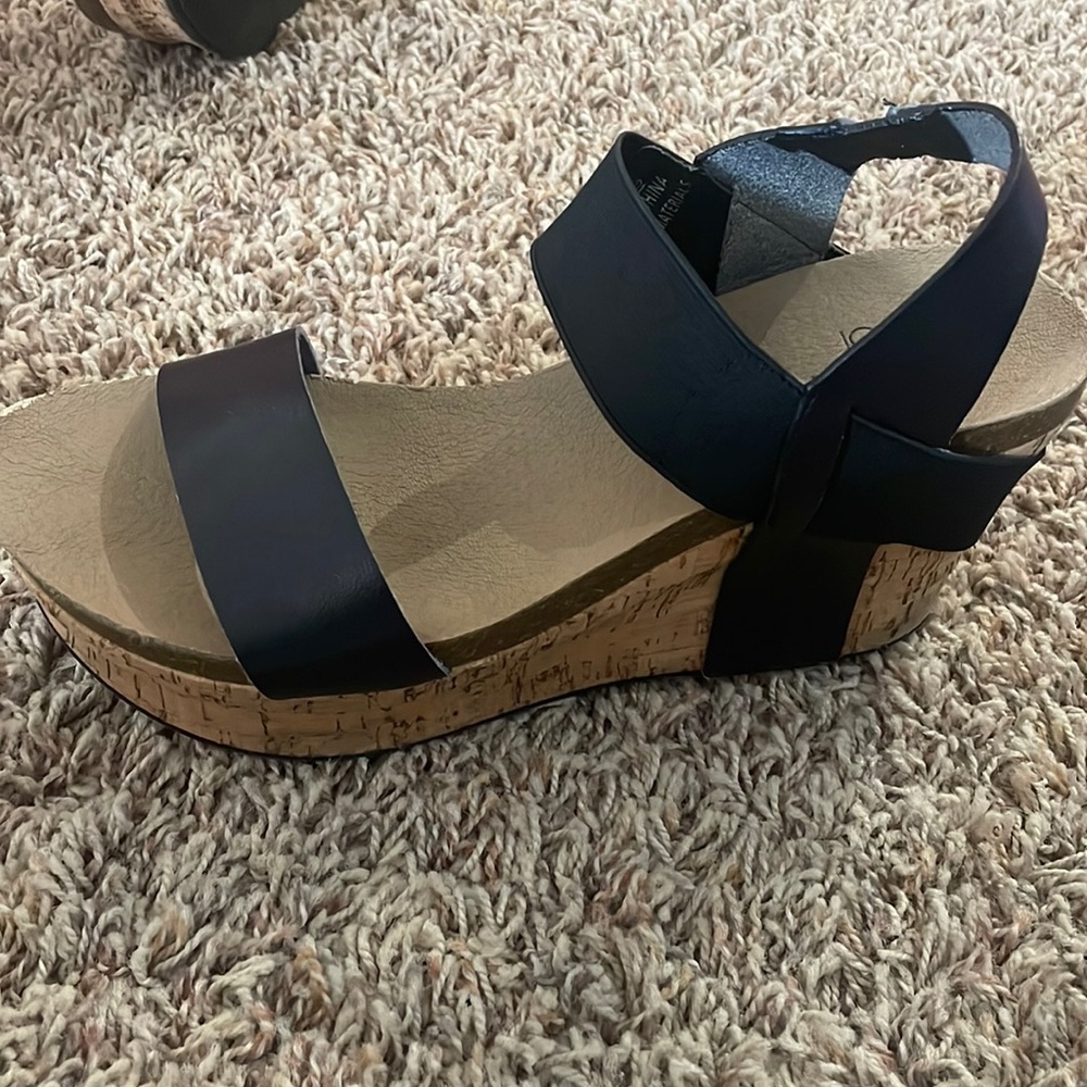 Corkys black wedge